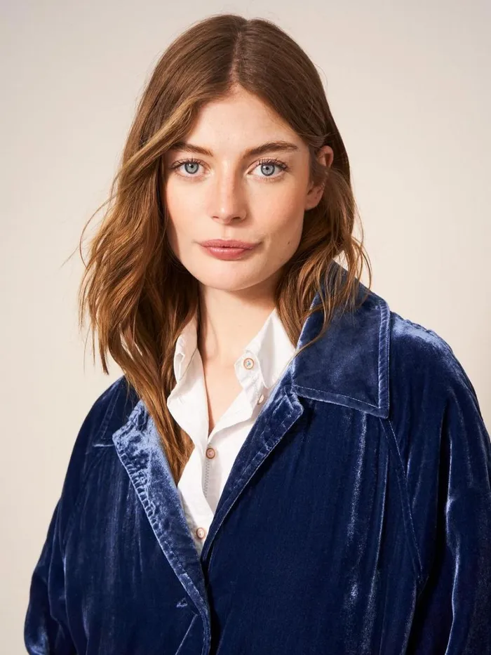 White Stuff COATS and JACKETS Velvet Duster Smart Coat Deep Blue 8211 Women White Stuff COATS and JACKETS Velvet Duster Smart Coat Deep Blue 8211 Women