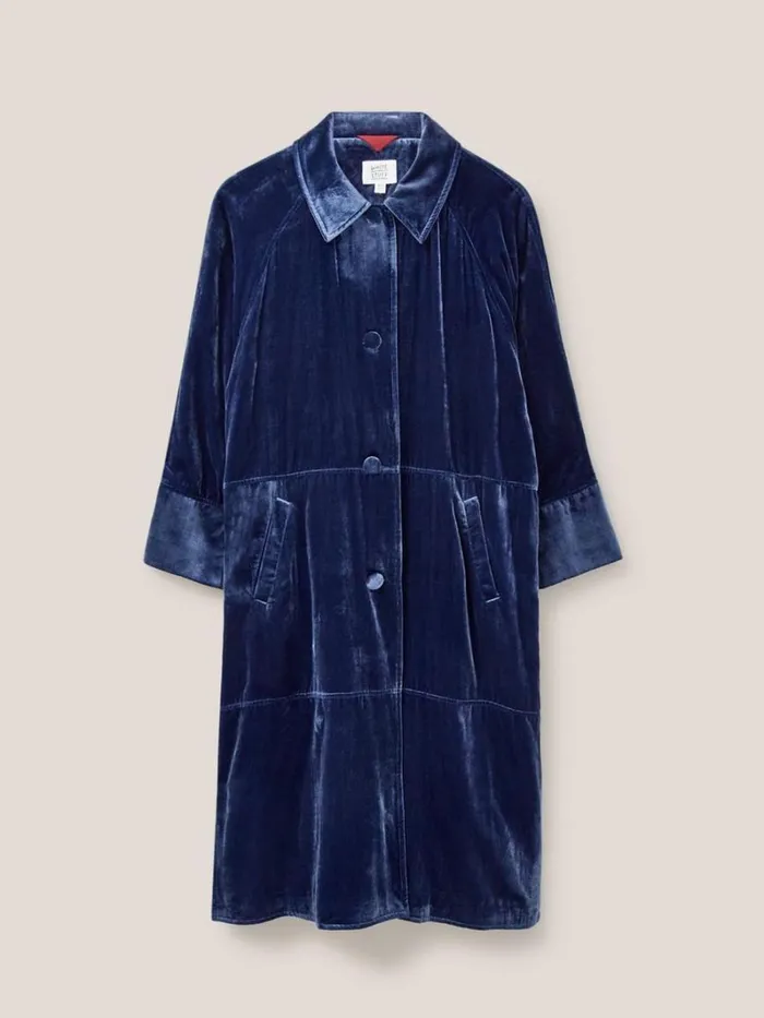White Stuff COATS and JACKETS Velvet Duster Smart Coat Deep Blue 8211 Women White Stuff COATS and JACKETS Velvet Duster Smart Coat Deep Blue 8211 Women