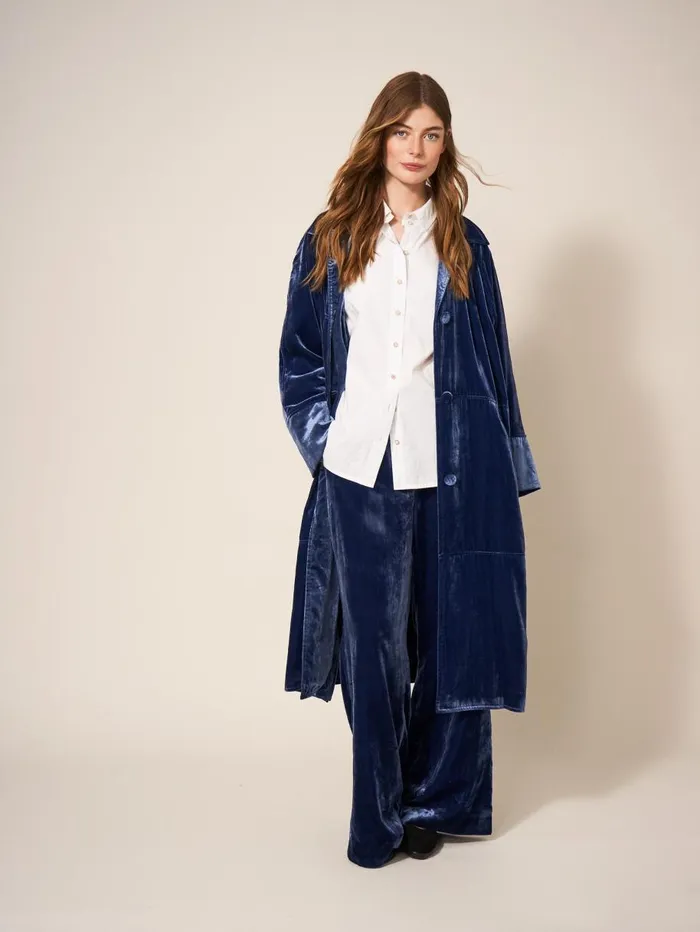 White Stuff COATS and JACKETS Velvet Duster Smart Coat Deep Blue 8211 Women White Stuff COATS and JACKETS Velvet Duster Smart Coat Deep Blue 8211 Women