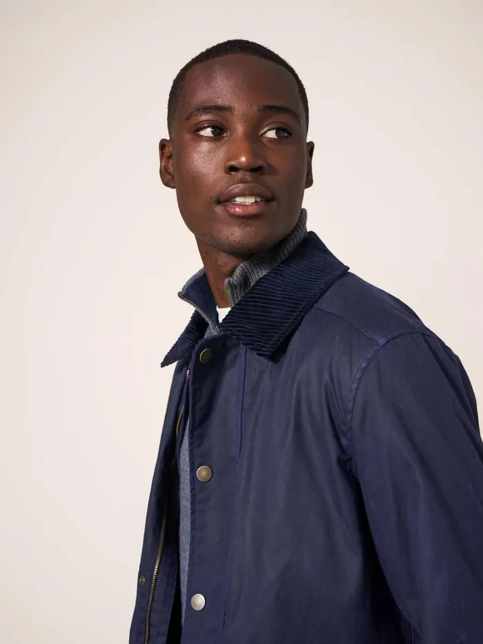 White Stuff COATS and JACKETS Waxed Jacket Dark Navy 8211 Men