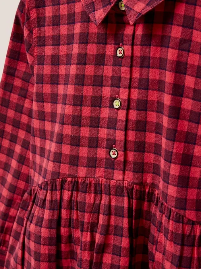 White Stuff DRESSES and SKIRTS Leila Check Shirt Dress Red Multi 8211 Kids
