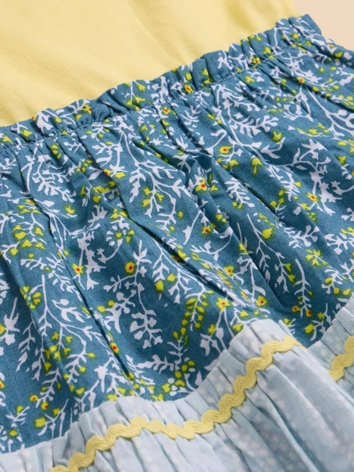 White Stuff DRESSES and SKIRTS Printed Tiered Frill Dress Yellow Multi 8211 Kids