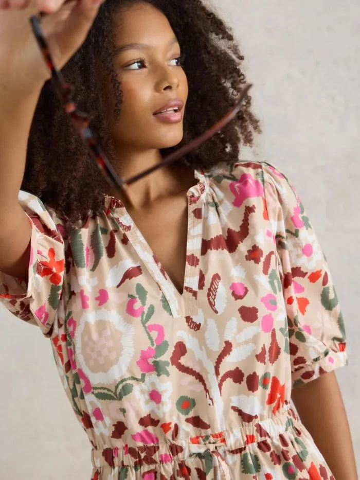 White Stuff DRESSES Elle Tiered Dress Natural Print 8211 Women