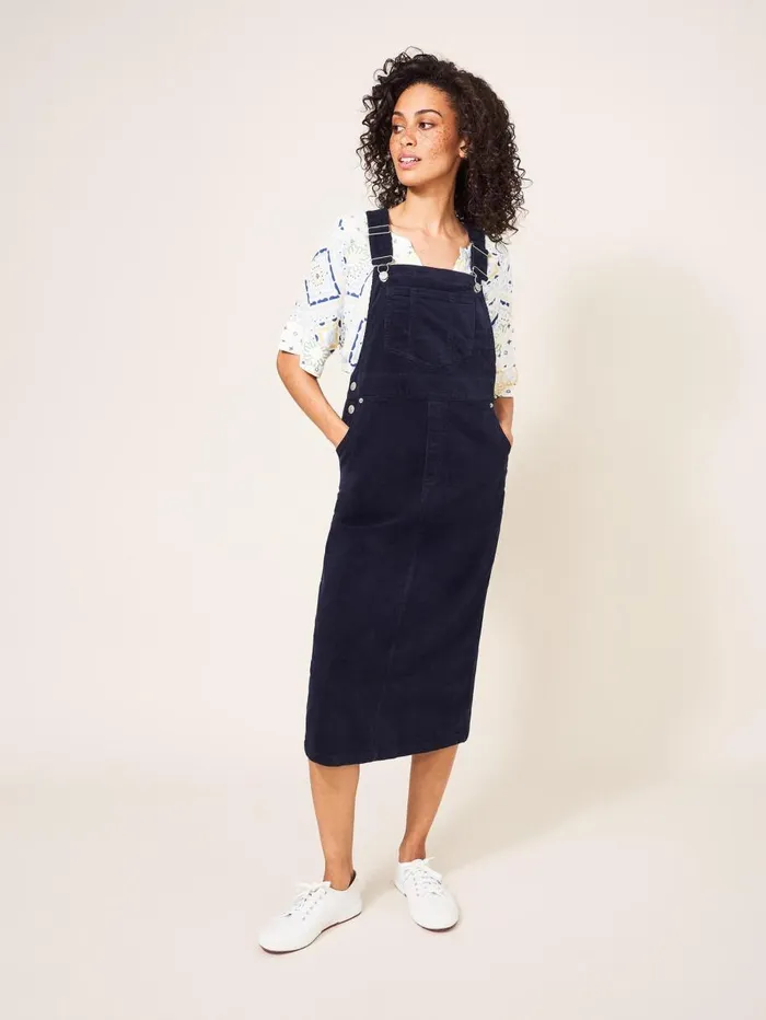 White Stuff DRESSES Emmie Organic Cord Midi Pinafore Dark Navy 8211 Women White Stuff DRESSES Emmie Organic Cord Midi Pinafore Dark Navy 8211 Women