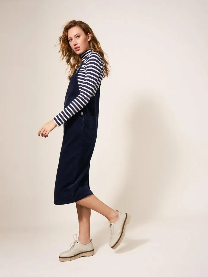 White Stuff DRESSES Emmie Organic Cord Pinafore Dark Navy 8211 Women White Stuff DRESSES Emmie Organic Cord Pinafore Dark Navy 8211 Women