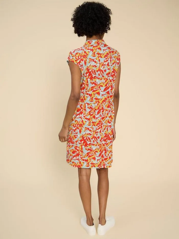 White Stuff DRESSES Everly Printed Jersey Shirt Dress Orange Print 8211 Women White Stuff DRESSES Everly Printed Jersey Shirt Dress Orange Print 8211 Women