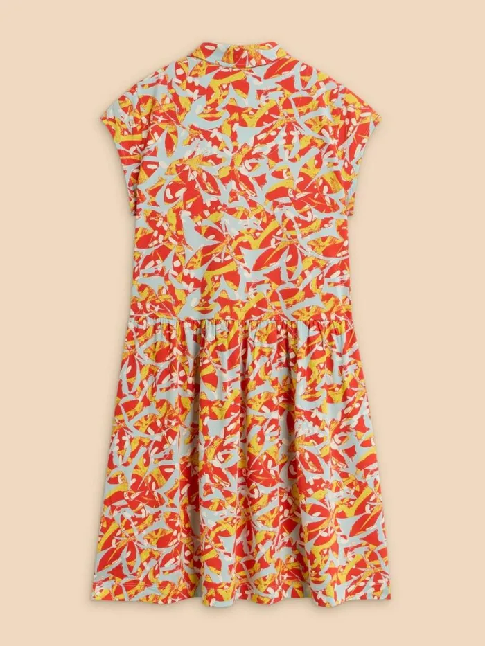 White Stuff DRESSES Everly Printed Jersey Shirt Dress Orange Print 8211 Women White Stuff DRESSES Everly Printed Jersey Shirt Dress Orange Print 8211 Women