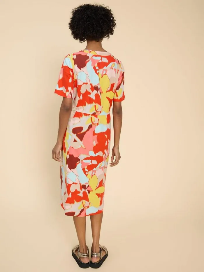 White Stuff DRESSES Jamie Linen Blend Dress Orange Print 8211 Women White Stuff DRESSES Jamie Linen Blend Dress Orange Print 8211 Women