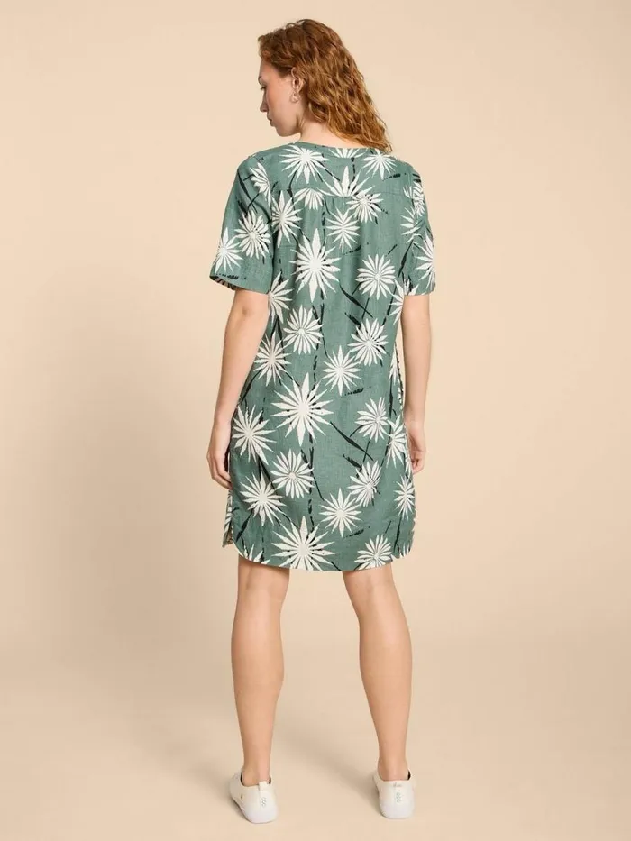White Stuff DRESSES June Shift Linen Dress Green Print 8211 Women White Stuff DRESSES June Shift Linen Dress Green Print 8211 Women