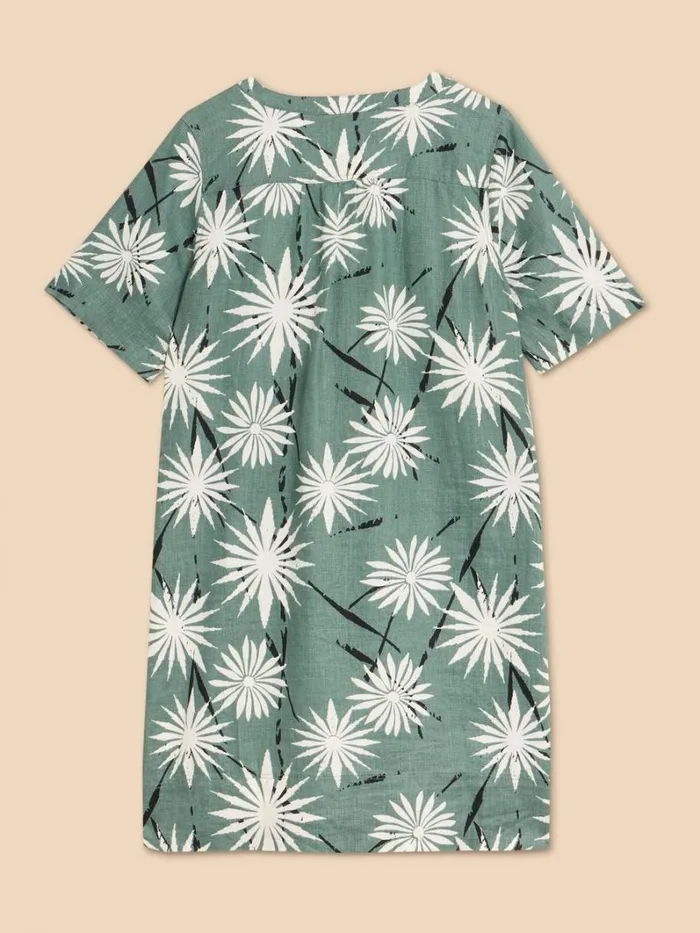 White Stuff DRESSES June Shift Linen Dress Green Print 8211 Women White Stuff DRESSES June Shift Linen Dress Green Print 8211 Women