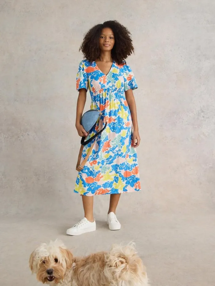 White Stuff DRESSES Lucy Eco Vero V Neck Dress Ivory Print 8211 Women White Stuff DRESSES Lucy Eco Vero V Neck Dress Ivory Print 8211 Women
