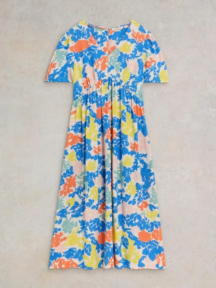 White Stuff DRESSES Lucy Eco Vero V Neck Dress Ivory Print 8211 Women White Stuff DRESSES Lucy Eco Vero V Neck Dress Ivory Print 8211 Women