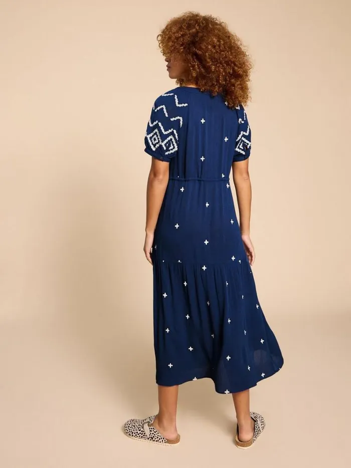 White Stuff DRESSES Mauve Embroidered Dress Dusty Blue 8211 Women White Stuff DRESSES Mauve Embroidered Dress Dusty Blue 8211 Women