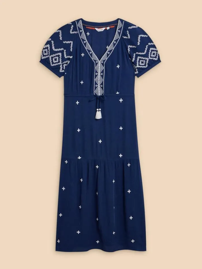 White Stuff DRESSES Mauve Embroidered Dress Dusty Blue 8211 Women White Stuff DRESSES Mauve Embroidered Dress Dusty Blue 8211 Women