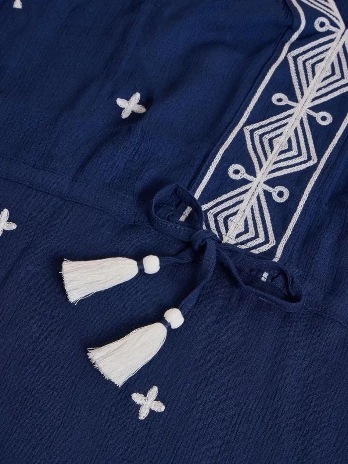 White Stuff DRESSES Mauve Embroidered Dress Dusty Blue 8211 Women White Stuff DRESSES Mauve Embroidered Dress Dusty Blue 8211 Women