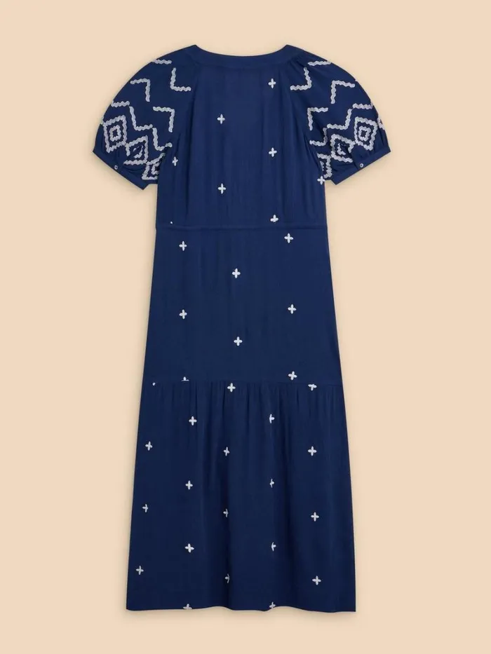 White Stuff DRESSES Mauve Embroidered Dress Dusty Blue 8211 Women White Stuff DRESSES Mauve Embroidered Dress Dusty Blue 8211 Women
