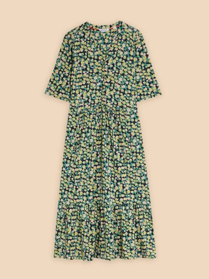 White Stuff DRESSES Naya Jersey Printed Tiered Dress Navy Print 8211 Women White Stuff DRESSES Naya Jersey Printed Tiered Dress Navy Print 8211 Women