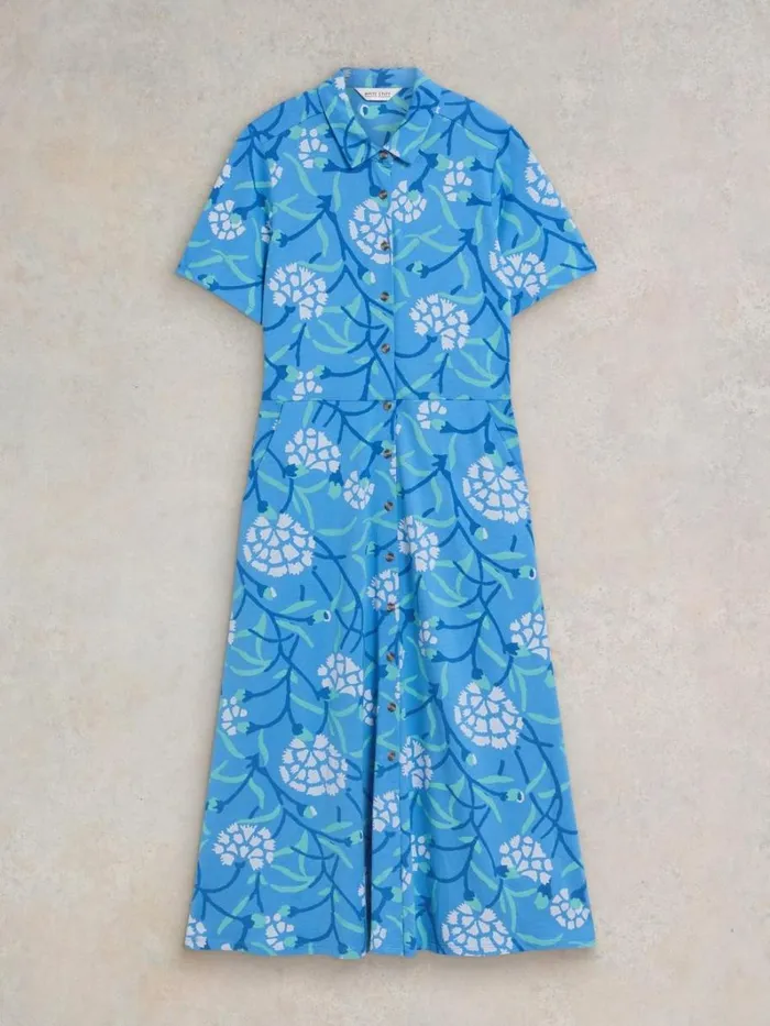 White Stuff DRESSES Rua Jersey Print Midi Dress Blue Multi 8211 Women White Stuff DRESSES Rua Jersey Print Midi Dress Blue Multi 8211 Women