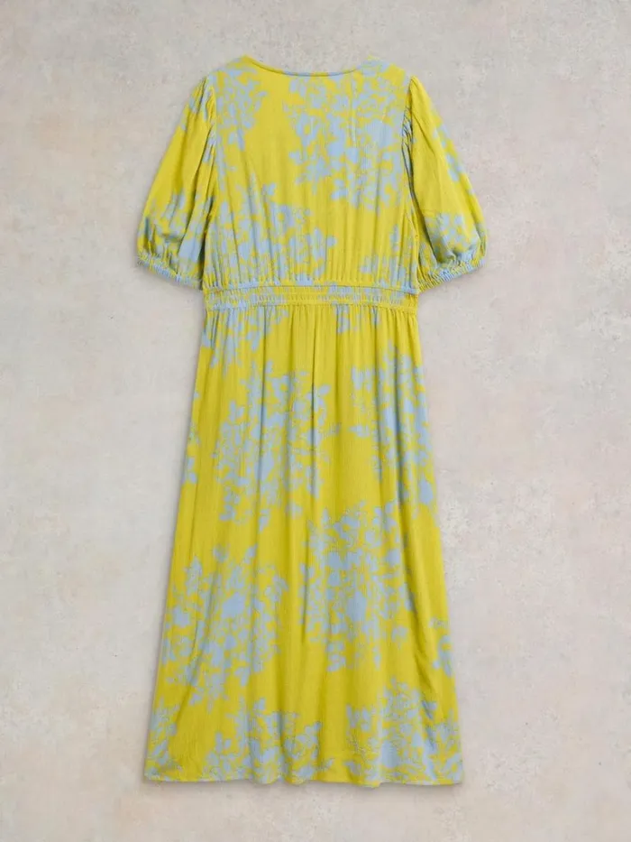 White Stuff DRESSES Salma Eco Vero Midi Dress Yellow Print 8211 Women White Stuff DRESSES Salma Eco Vero Midi Dress Yellow Print 8211 Women