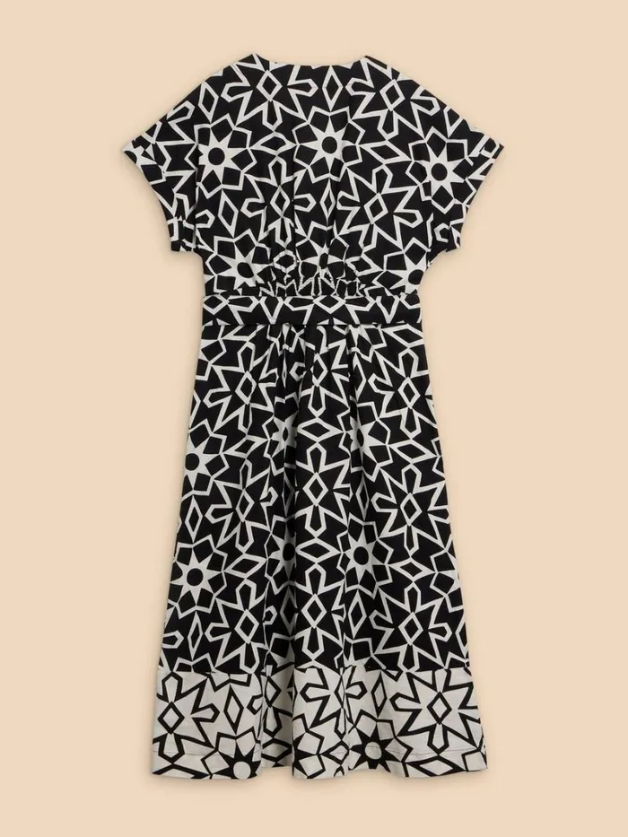 White Stuff DRESSES Sophie Linen Blend Wrap Dress Black Print 8211 Women White Stuff DRESSES Sophie Linen Blend Wrap Dress Black Print 8211 Women