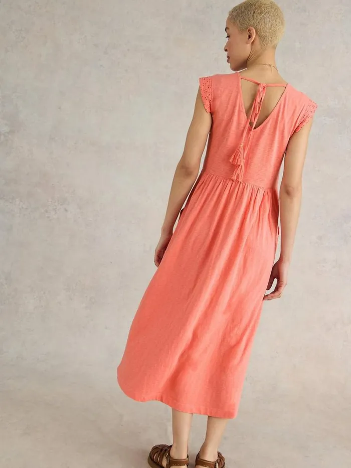 White Stuff DRESSES Violet Broderie Jersey Dress Bright Orange 8211 Women White Stuff DRESSES Violet Broderie Jersey Dress Bright Orange 8211 Women
