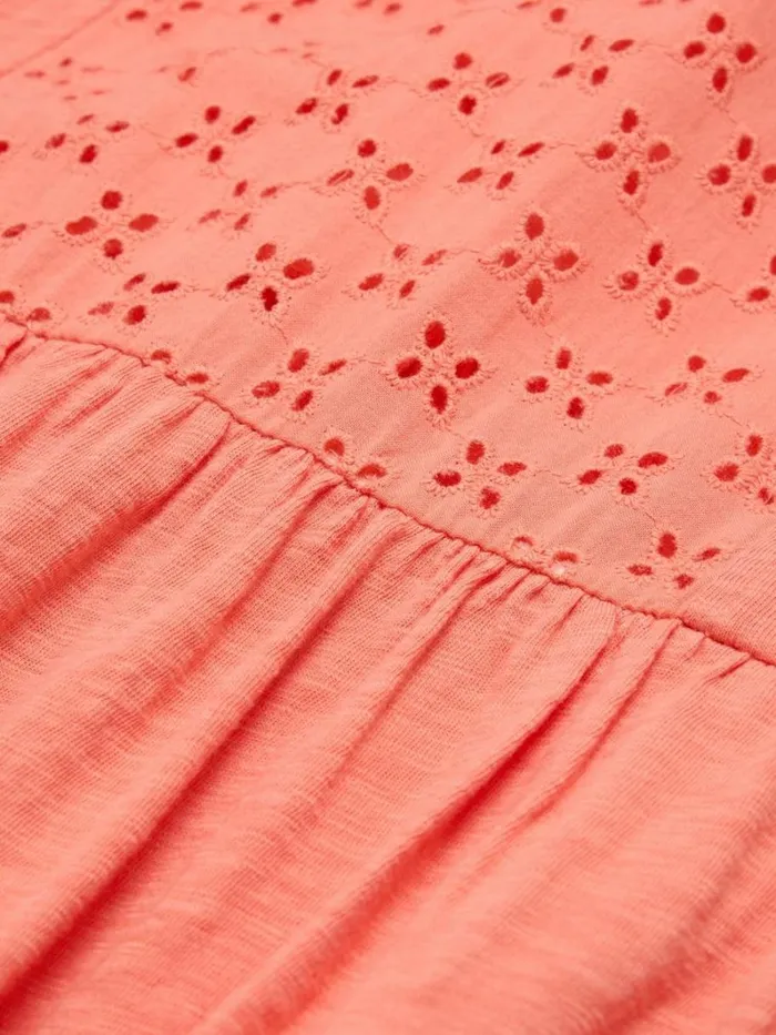 White Stuff DRESSES Violet Broderie Jersey Dress Bright Orange 8211 Women White Stuff DRESSES Violet Broderie Jersey Dress Bright Orange 8211 Women