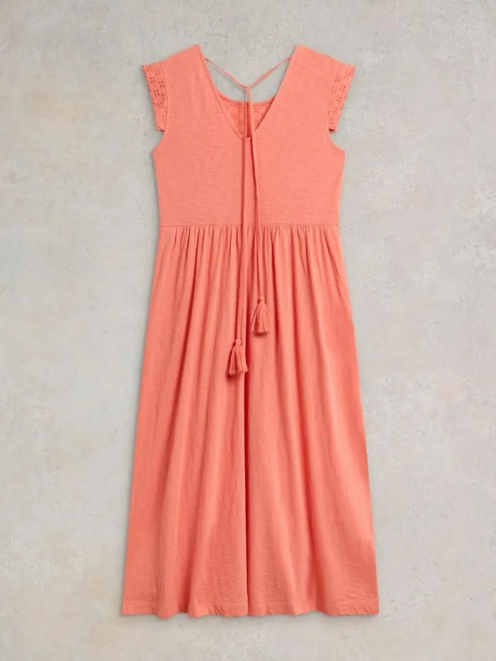 White Stuff DRESSES Violet Broderie Jersey Dress Bright Orange 8211 Women White Stuff DRESSES Violet Broderie Jersey Dress Bright Orange 8211 Women