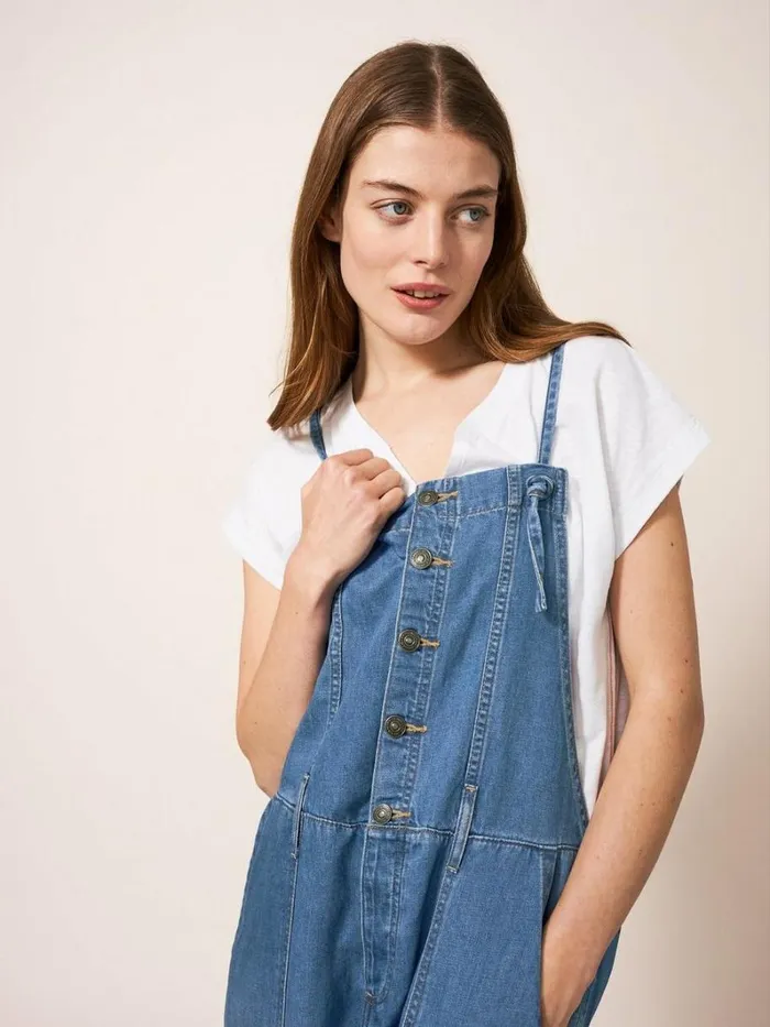 White Stuff DUNGAREES and JUMPSUITS Strappy Cotton Linen Dungaree Light Denim 8211 Women White Stuff DUNGAREES and JUMPSUITS Strappy Cotton Linen Dungaree Light Denim 8211 Women