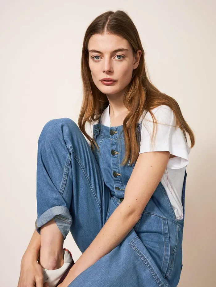 White Stuff DUNGAREES and JUMPSUITS Strappy Cotton Linen Dungaree Light Denim 8211 Women White Stuff DUNGAREES and JUMPSUITS Strappy Cotton Linen Dungaree Light Denim 8211 Women