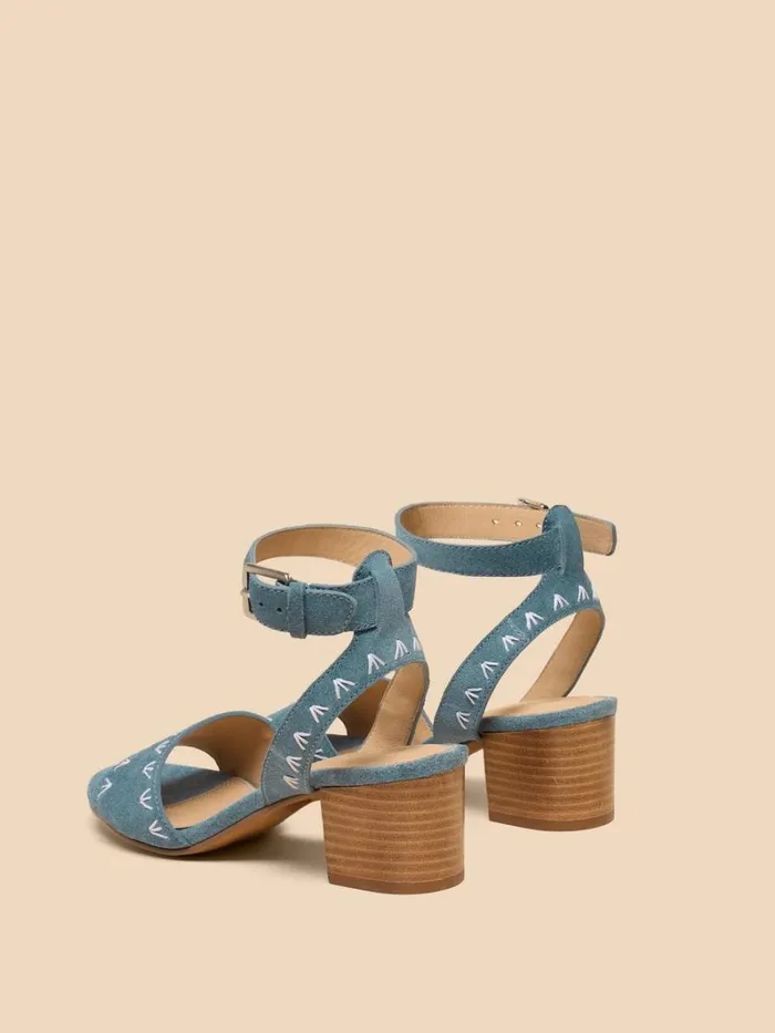 White Stuff HEELS and WEDGES Ivy Suede Heel Sandal Chambray Blue 8211 Women White Stuff HEELS and WEDGES Ivy Suede Heel Sandal Chambray Blue 8211 Women