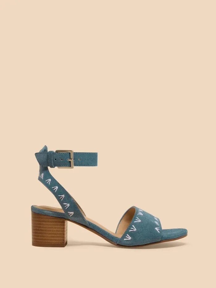 White Stuff HEELS and WEDGES Ivy Suede Heel Sandal Chambray Blue 8211 Women White Stuff HEELS and WEDGES Ivy Suede Heel Sandal Chambray Blue 8211 Women