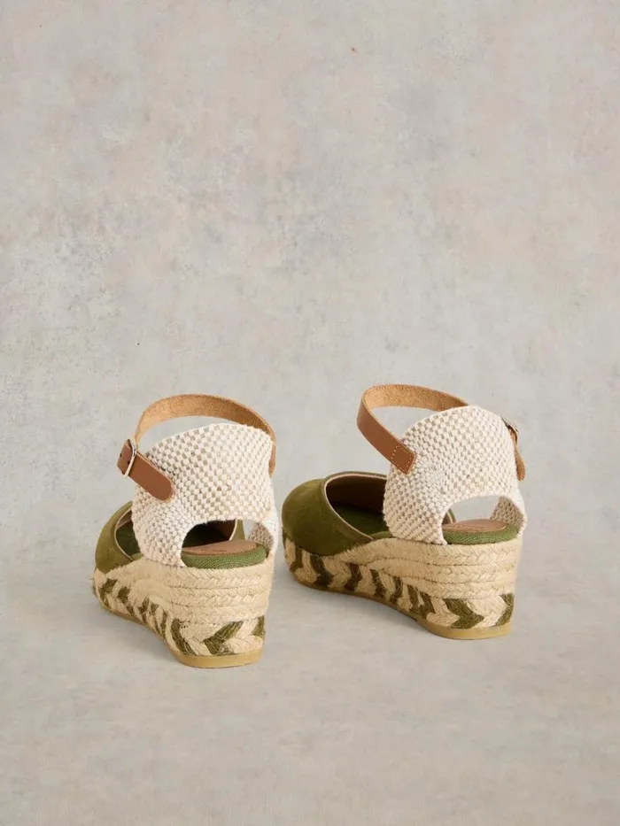 White Stuff HEELS and WEDGES Suede Closed Espadrille Wedge Khaki Green 8211 Women White Stuff HEELS and WEDGES Suede Closed Espadrille Wedge Khaki Green 8211 Women