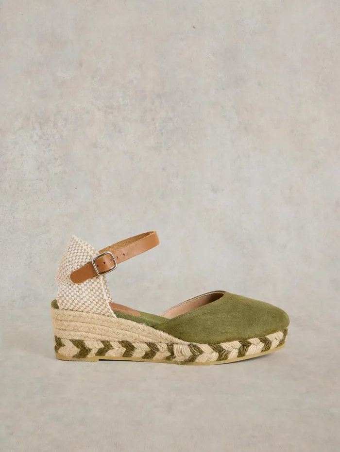 White Stuff HEELS and WEDGES Suede Closed Espadrille Wedge Khaki Green 8211 Women White Stuff HEELS and WEDGES Suede Closed Espadrille Wedge Khaki Green 8211 Women