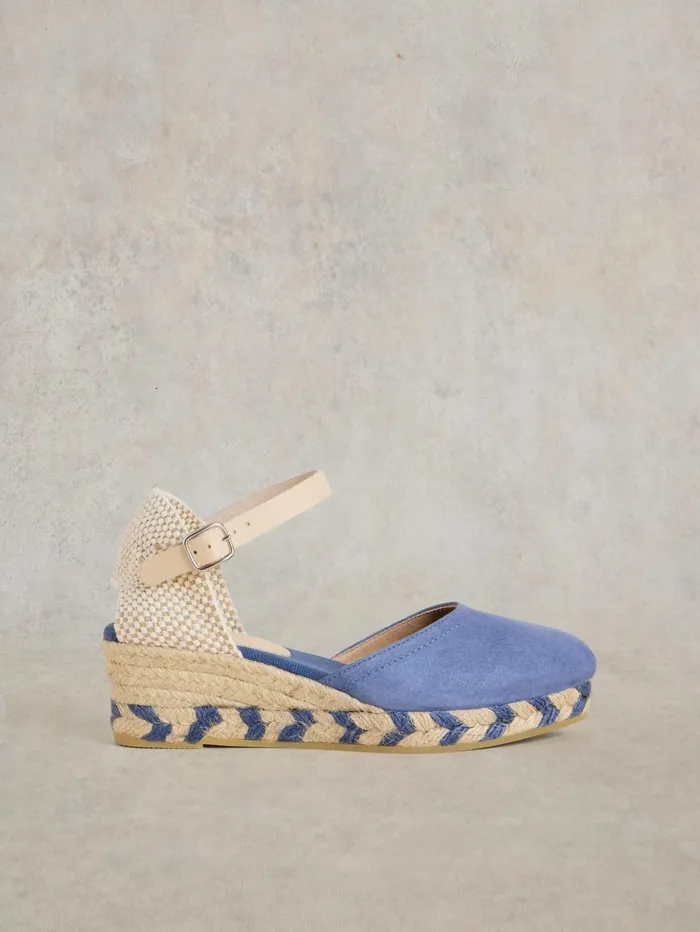 White Stuff HEELS and WEDGES Suede Closed Espadrille Wedge Mid Blue 8211 Women White Stuff HEELS and WEDGES Suede Closed Espadrille Wedge Mid Blue 8211 Women
