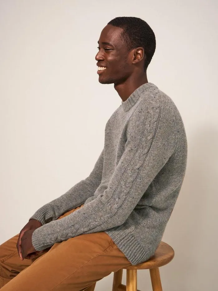 White Stuff KNITWEAR Arundel Crew Dark Natural 8211 Men White Stuff KNITWEAR Arundel Crew Dark Natural 8211 Men