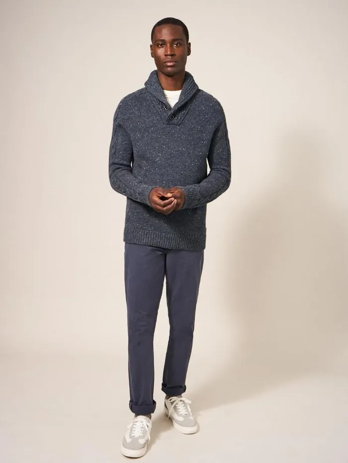 White Stuff KNITWEAR Arundel Shawl Charcoal Grey 8211 Men