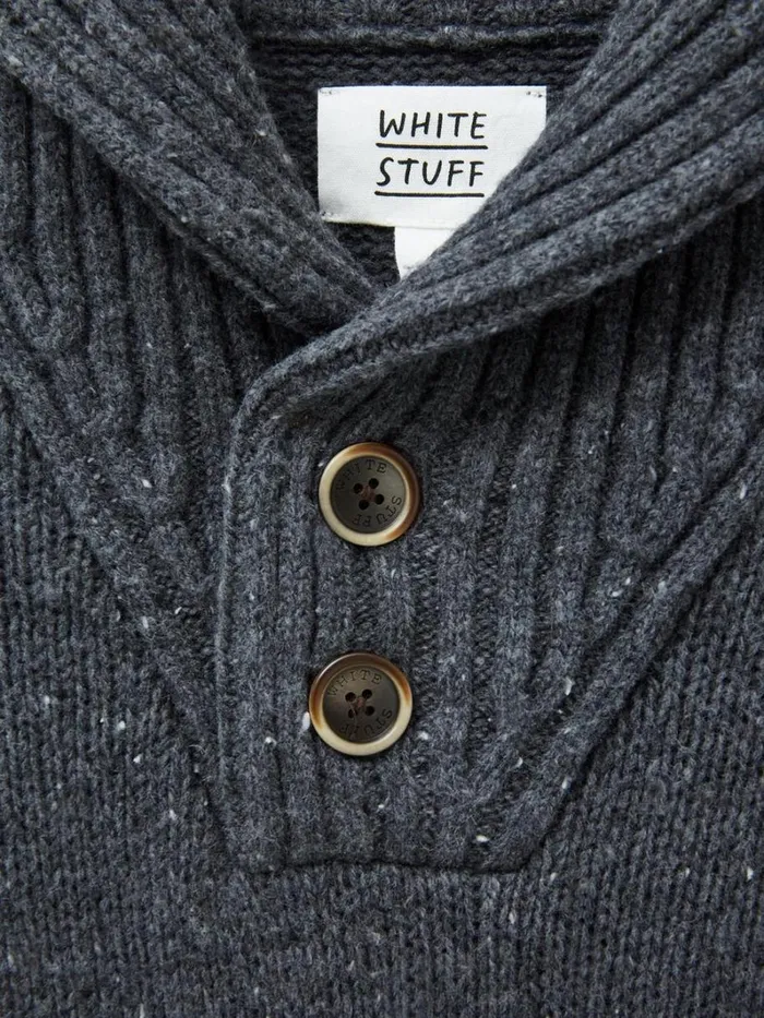 White Stuff KNITWEAR Arundel Shawl Charcoal Grey 8211 Men White Stuff KNITWEAR Arundel Shawl Charcoal Grey 8211 Men
