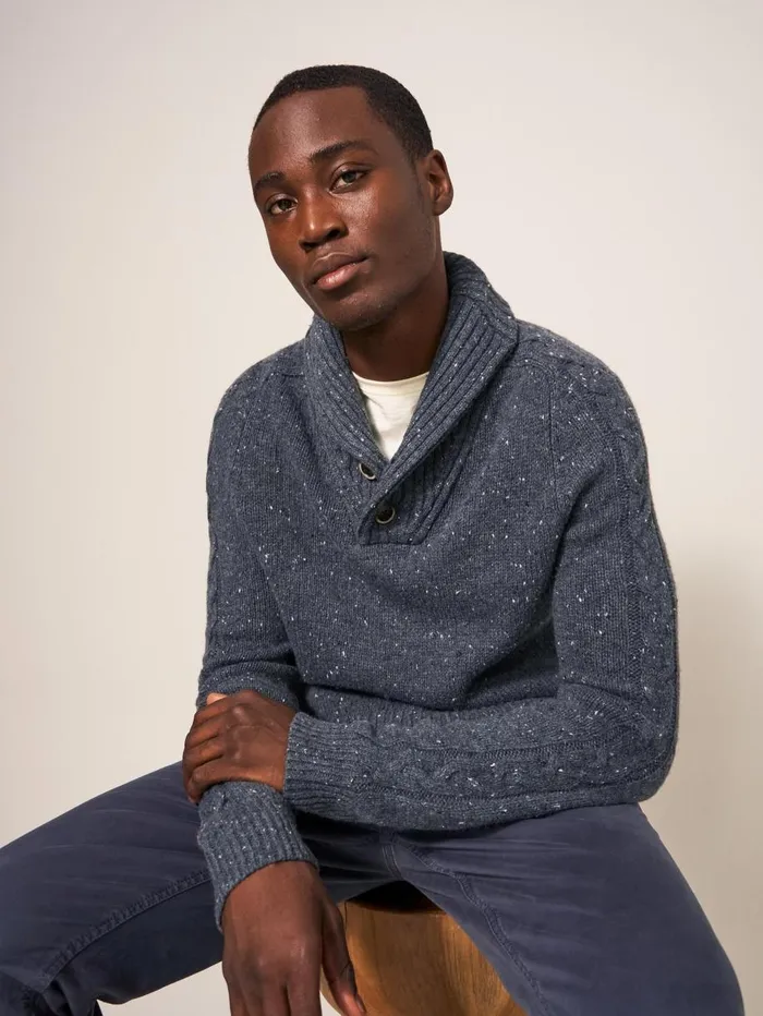 White Stuff KNITWEAR Arundel Shawl Charcoal Grey 8211 Men White Stuff KNITWEAR Arundel Shawl Charcoal Grey 8211 Men