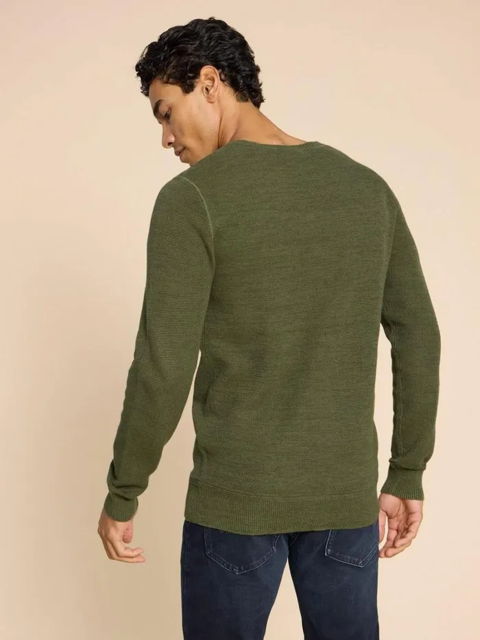 White Stuff KNITWEAR Attadale Crew Neck Jumper Khaki Green 8211 Men White Stuff KNITWEAR Attadale Crew Neck Jumper Khaki Green 8211 Men