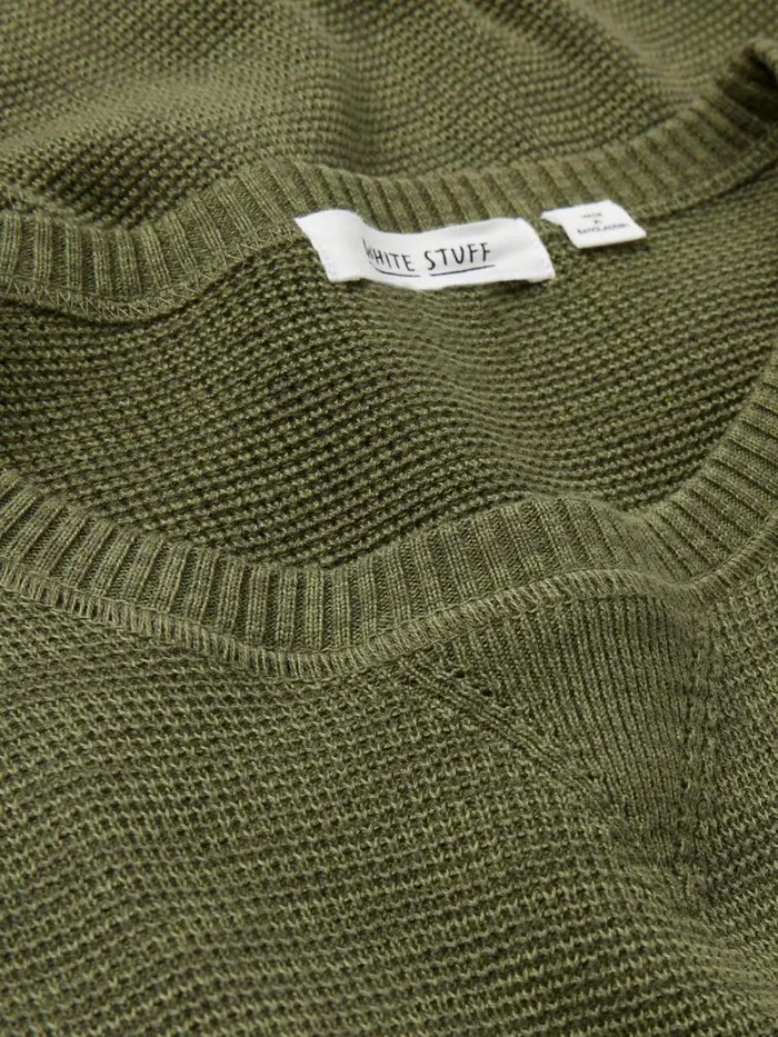 White Stuff KNITWEAR Attadale Crew Neck Jumper Khaki Green 8211 Men White Stuff KNITWEAR Attadale Crew Neck Jumper Khaki Green 8211 Men