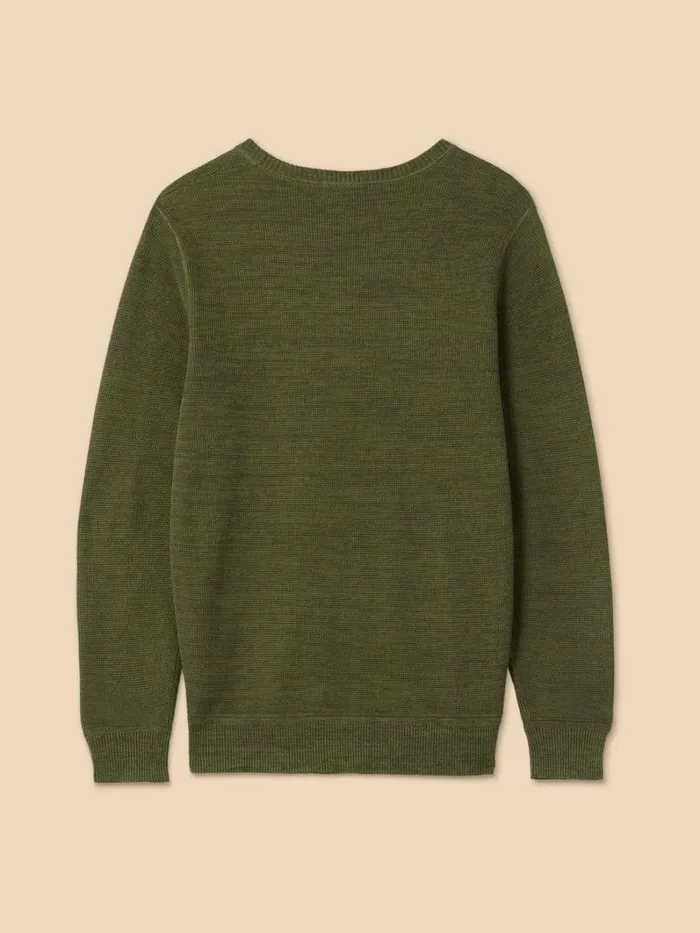 White Stuff KNITWEAR Attadale Crew Neck Jumper Khaki Green 8211 Men White Stuff KNITWEAR Attadale Crew Neck Jumper Khaki Green 8211 Men