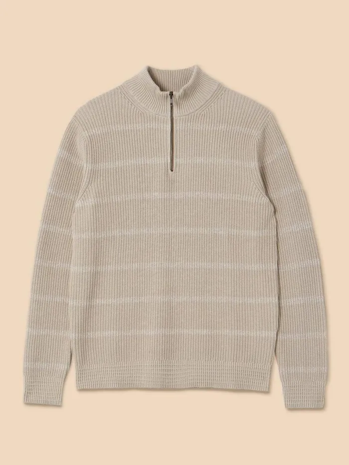 White Stuff KNITWEAR Breton Funnel Neck Jumper Light Natural 8211 Men White Stuff KNITWEAR Breton Funnel Neck Jumper Light Natural 8211 Men