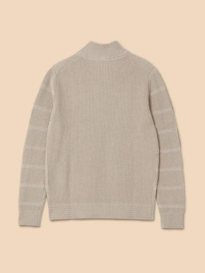 White Stuff KNITWEAR Breton Funnel Neck Jumper Light Natural 8211 Men White Stuff KNITWEAR Breton Funnel Neck Jumper Light Natural 8211 Men