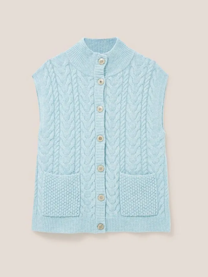 White Stuff KNITWEAR Chestnut Cable Knit Pocket Poncho Light Blue 8211 Women White Stuff KNITWEAR Chestnut Cable Knit Pocket Poncho Light Blue 8211 Women