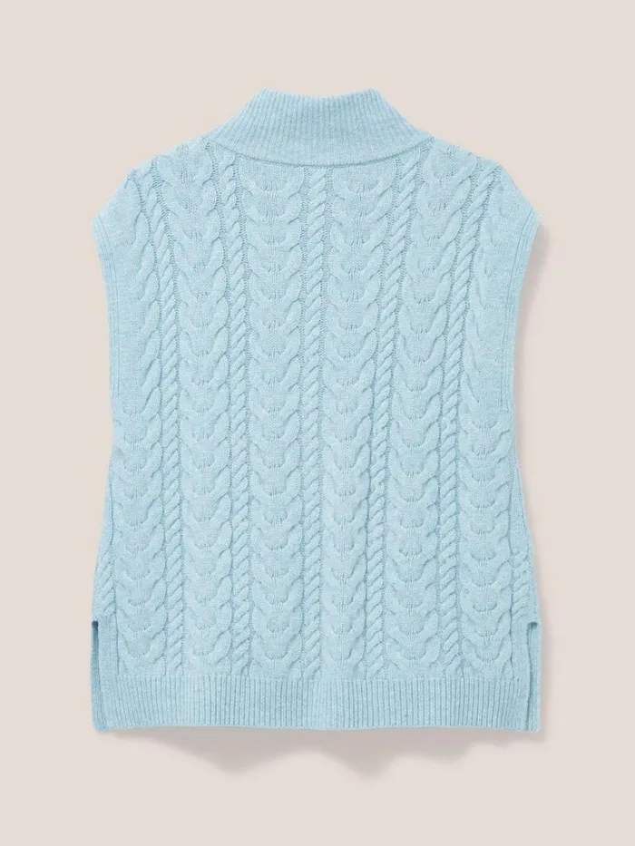 White Stuff KNITWEAR Chestnut Cable Knit Pocket Poncho Light Blue 8211 Women White Stuff KNITWEAR Chestnut Cable Knit Pocket Poncho Light Blue 8211 Women