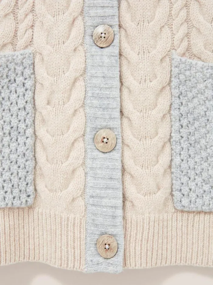 White Stuff KNITWEAR Chestnut Cable Knit Pocket Poncho Natural Multi 8211 Women White Stuff KNITWEAR Chestnut Cable Knit Pocket Poncho Natural Multi 8211 Women