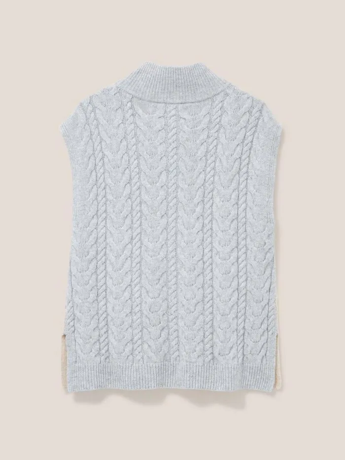 White Stuff KNITWEAR Chestnut Cable Knit Pocket Poncho Natural Multi 8211 Women White Stuff KNITWEAR Chestnut Cable Knit Pocket Poncho Natural Multi 8211 Women
