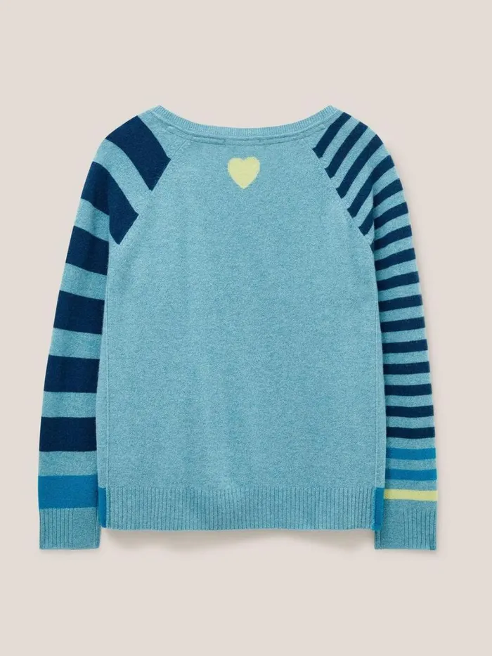 White Stuff KNITWEAR CLARA V NECK CASHMERE JUMPER Blue Multi 8211 Women White Stuff KNITWEAR CLARA V NECK CASHMERE JUMPER Blue Multi 8211 Women