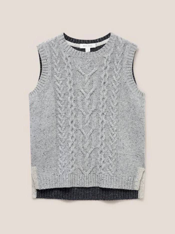 White Stuff KNITWEAR Colour Block Cable Tank Grey Multi 8211 Women White Stuff KNITWEAR Colour Block Cable Tank Grey Multi 8211 Women