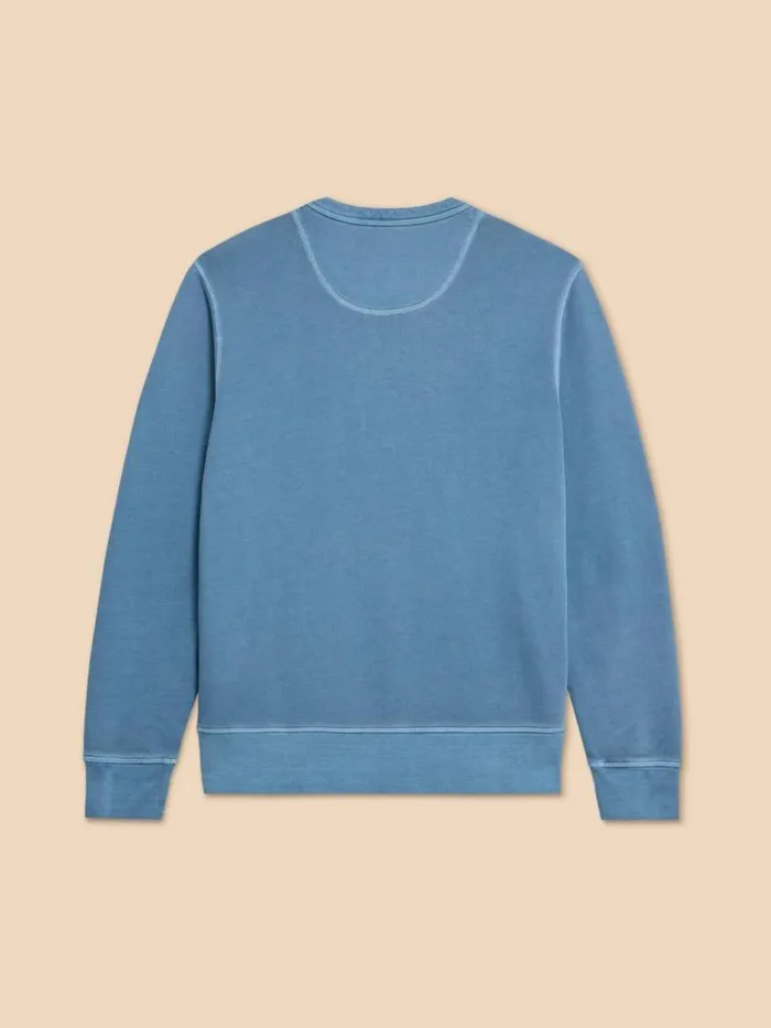 White Stuff KNITWEAR Crew Neck Sweat Mid Blue 8211 Men White Stuff KNITWEAR Crew Neck Sweat Mid Blue 8211 Men